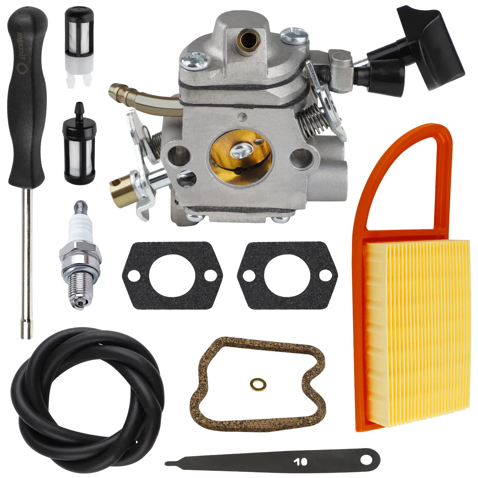 SIMPERAC BR600 carburetor closeup shows precise machining for reliable performance.