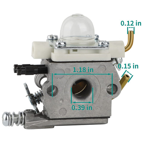 SIMPERAC C1M-K77 carburetor with primer bulbs highlights quick start capability.