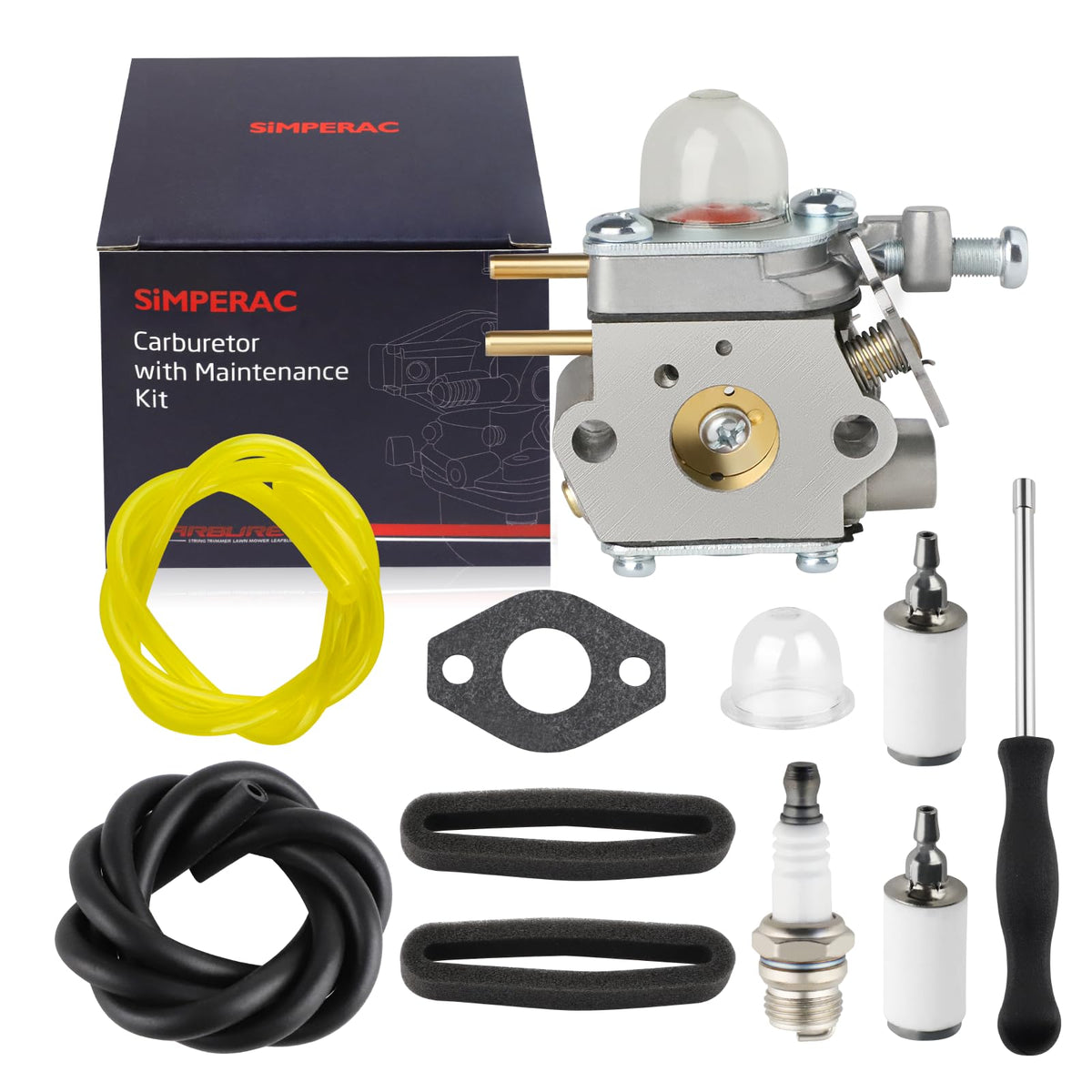 SIMPERAC carburetor for Craftsman 25cc weed eater assembly improves starting reliability.