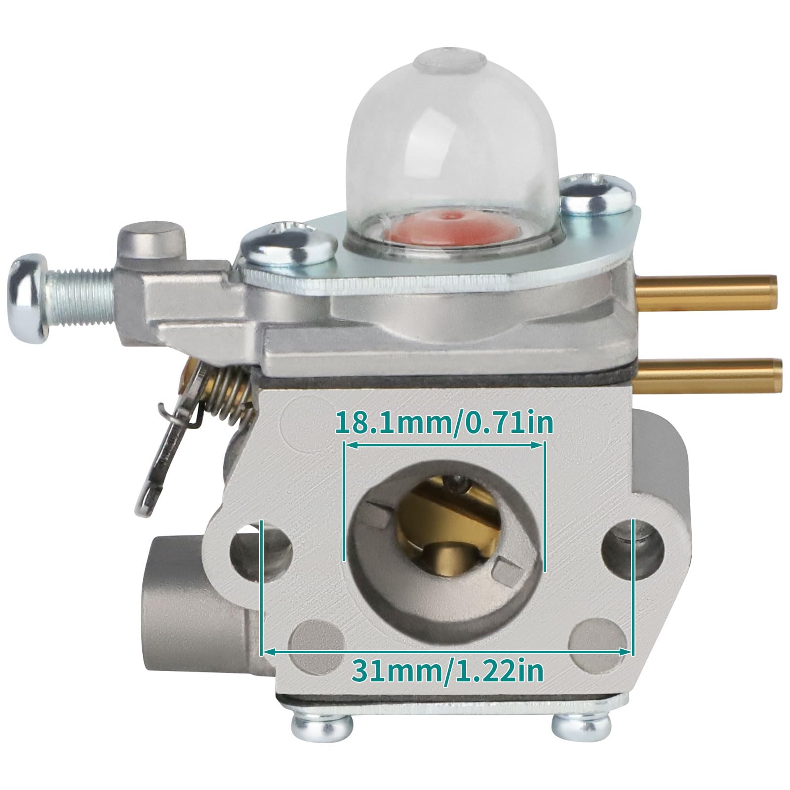 SIMPERAC 25cc carburetor detail for pole saw compatibility enabling versatile repairs.