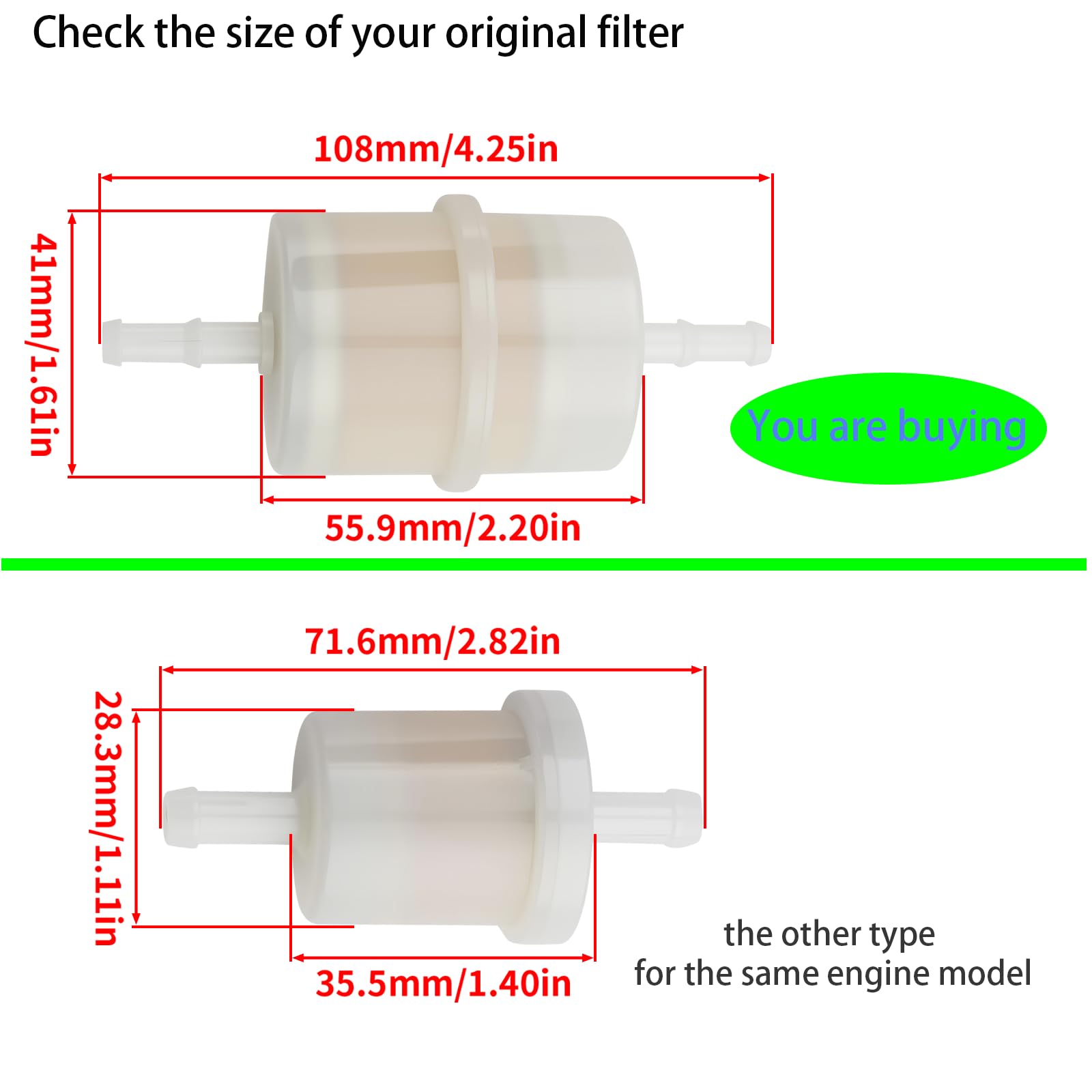 SIMPERAC fuel-filter for Kawasaki FR651V supports steady engine performance