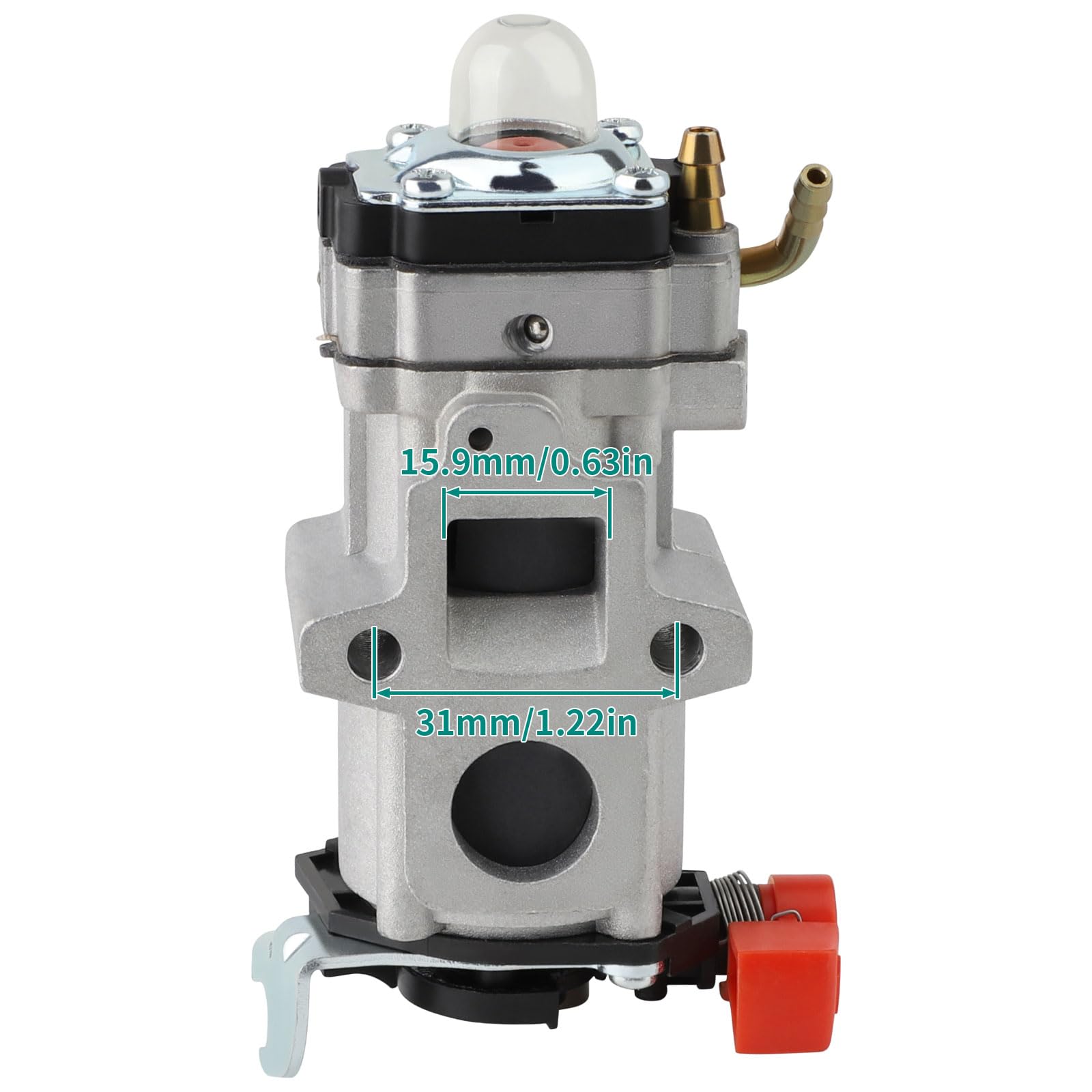 SIMPERAC PB 8010T carburetor on-blower view shows ready-to-install replacement for Echo.