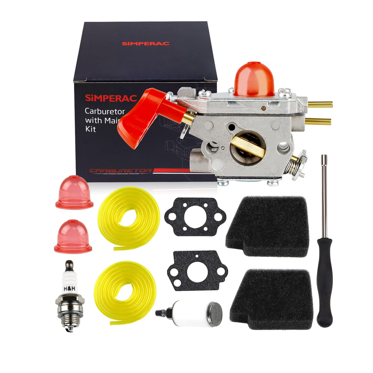 SIMPERAC Poulan BVM200FE carburetor body improves blower performance and easy installation