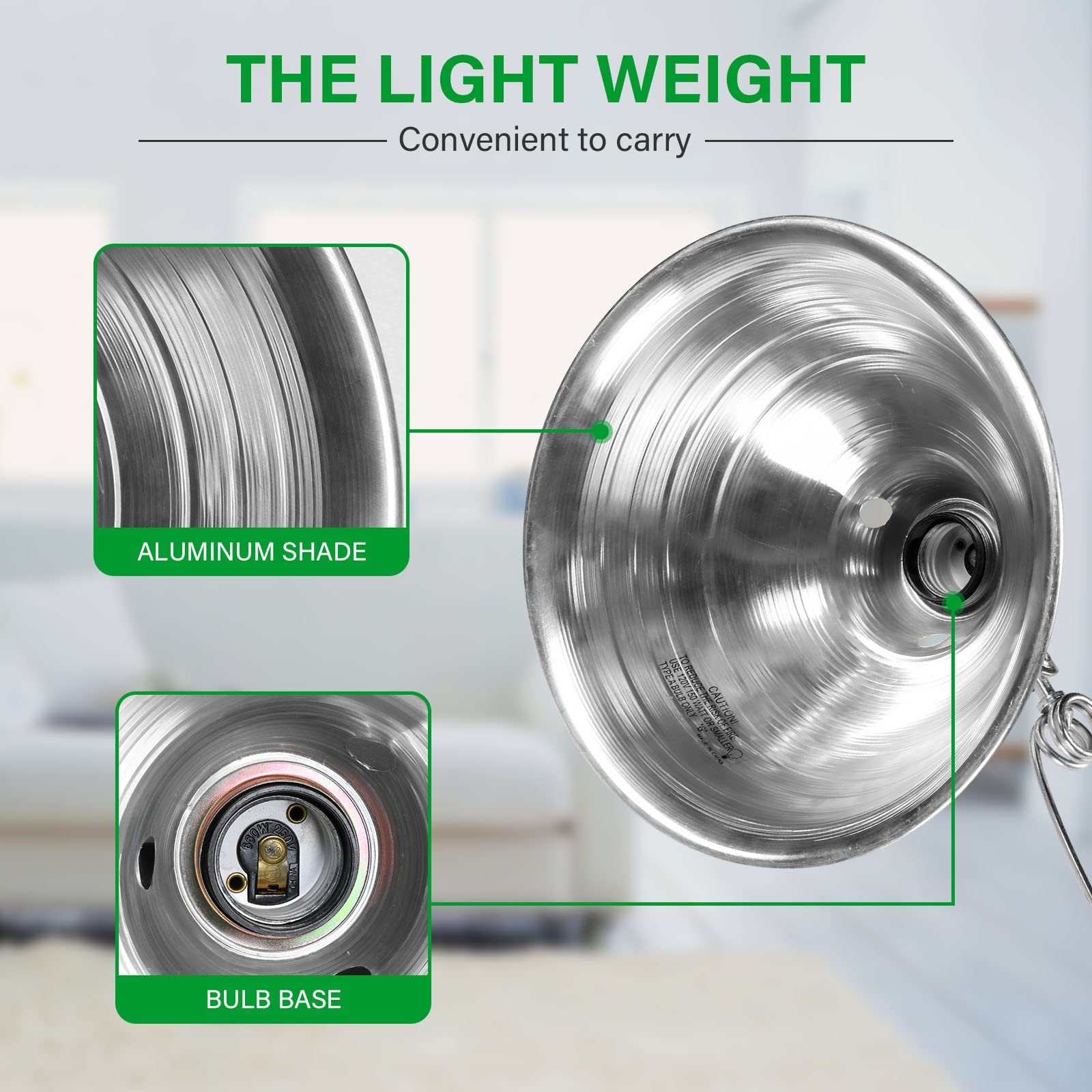 Simple Deluxe clamp light offers 360-degree adjustment for versatile aim.