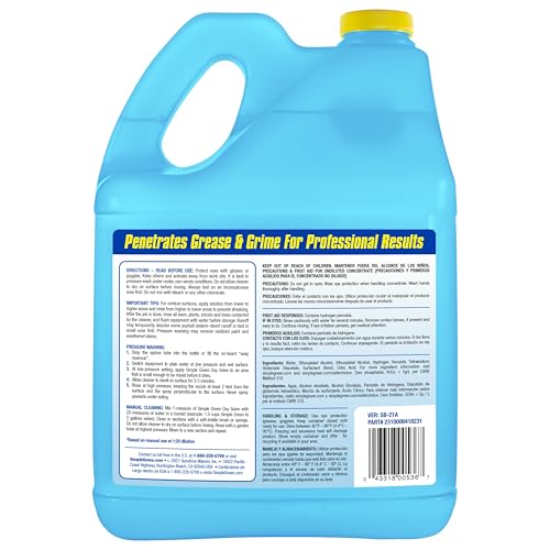Simple Green Oxy Solve is applied to weathered wood to lift stains and sap.