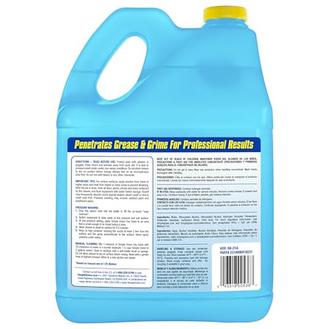 Simple Green Oxy Solve is applied to weathered wood to lift stains and sap.