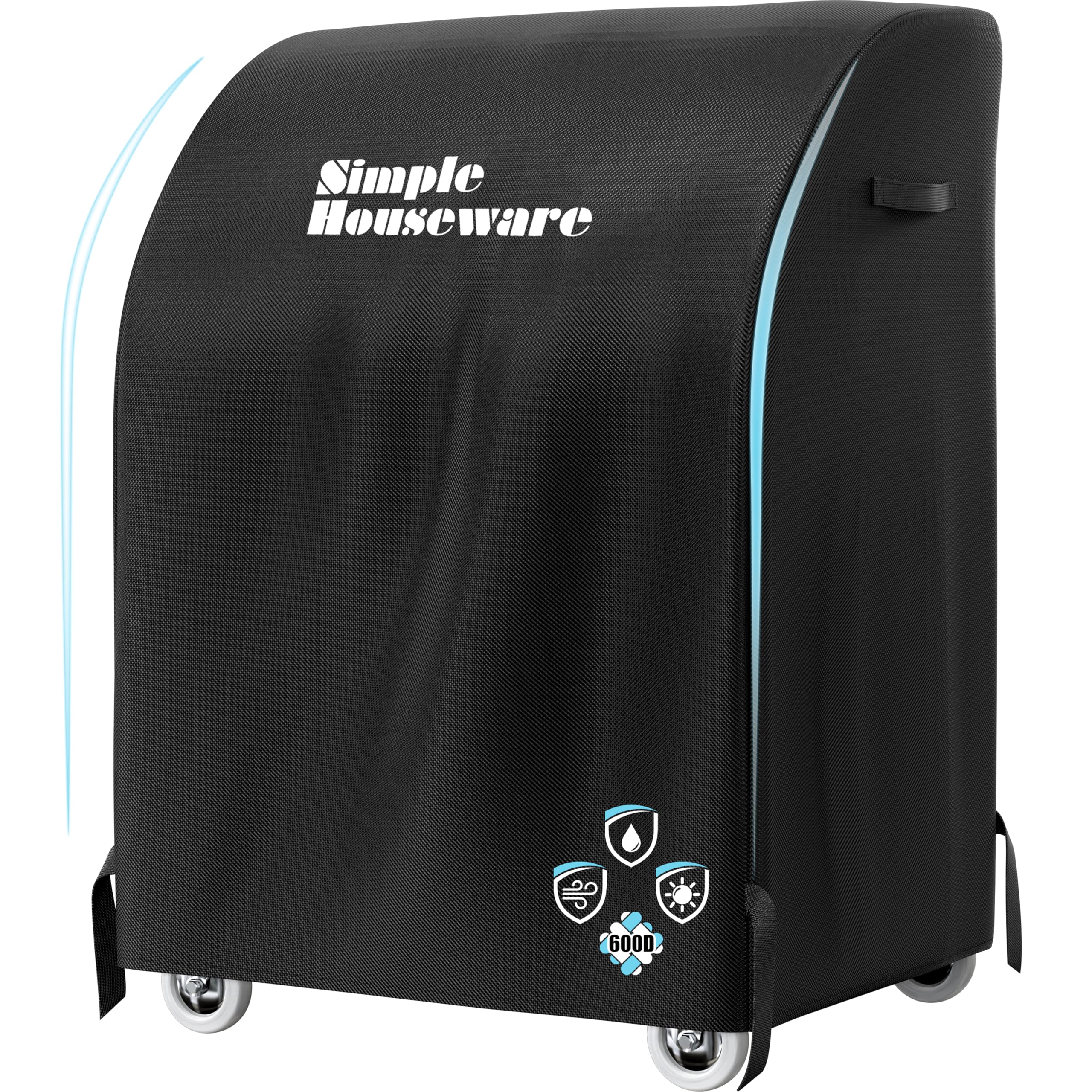 Simple Houseware 32in grill cover, side view, weather protection