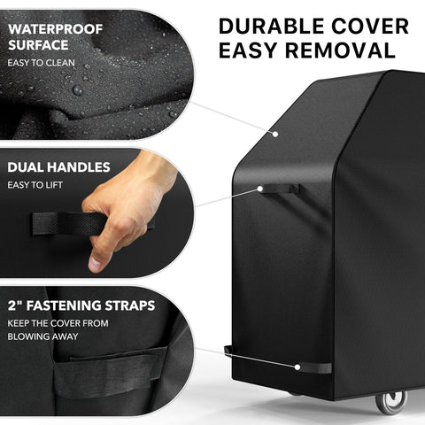 Simple Houseware handles closeup shows easy lift and quick cover removal.