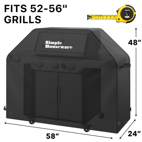 Simple Houseware 58in grill cover side view protects against wind and dust.