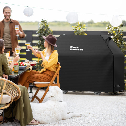 Simple Houseware all-season grill cover shields against wind, rain, and snow.