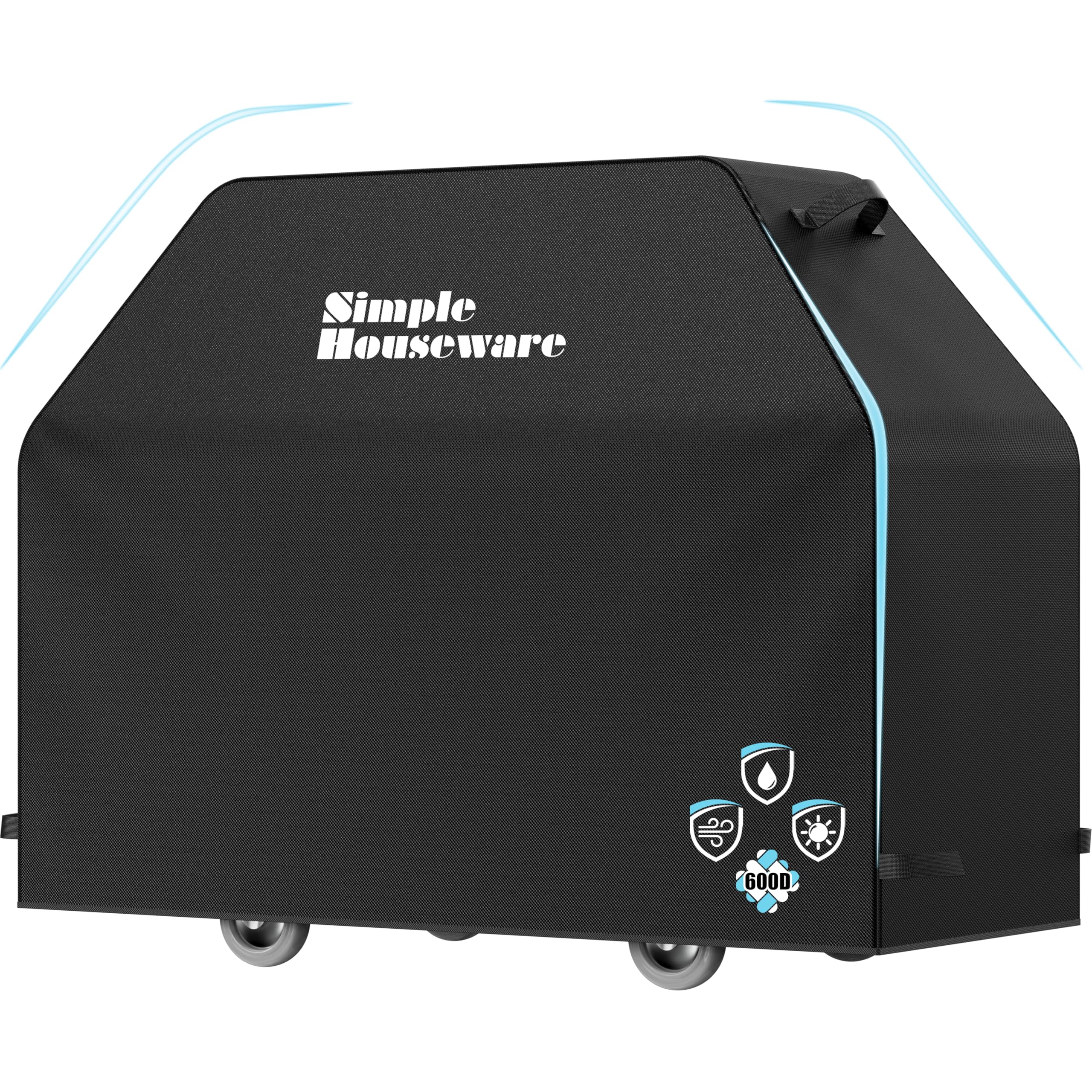 Simple Houseware 60-inch BBQ cover shows exact dimensions for a snug fit.