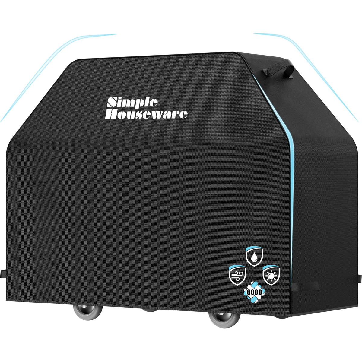 Simple Houseware 60-inch BBQ cover shows exact dimensions for a snug fit.