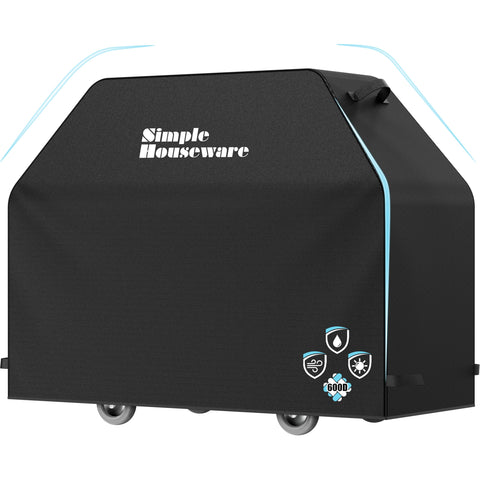 Simple Houseware 60-inch BBQ cover shows exact dimensions for a snug fit.