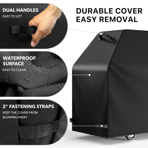 Simple Houseware 60-inch cover shows secure straps for a snug fit during storms.