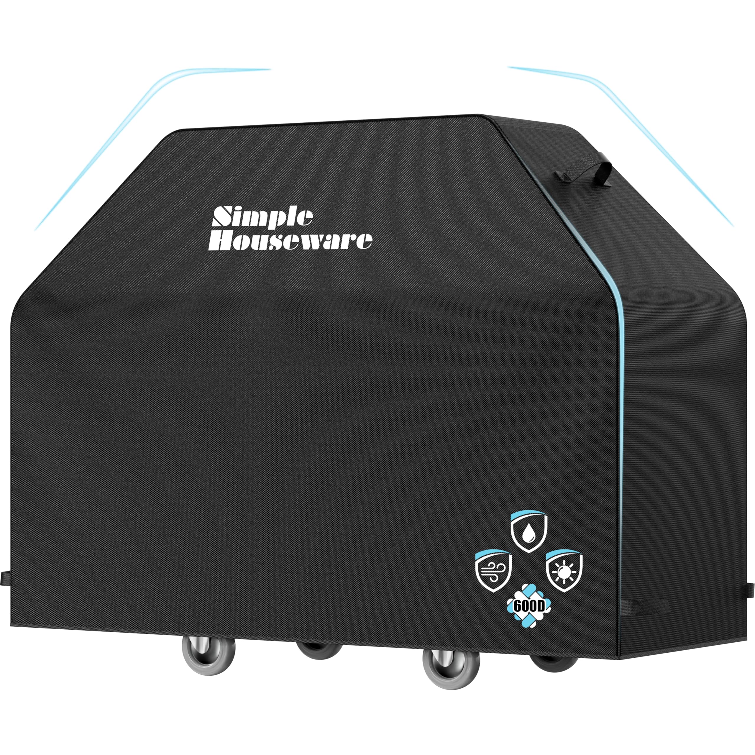Simple Houseware 72in BBQ cover on grill, reliable outdoor protection