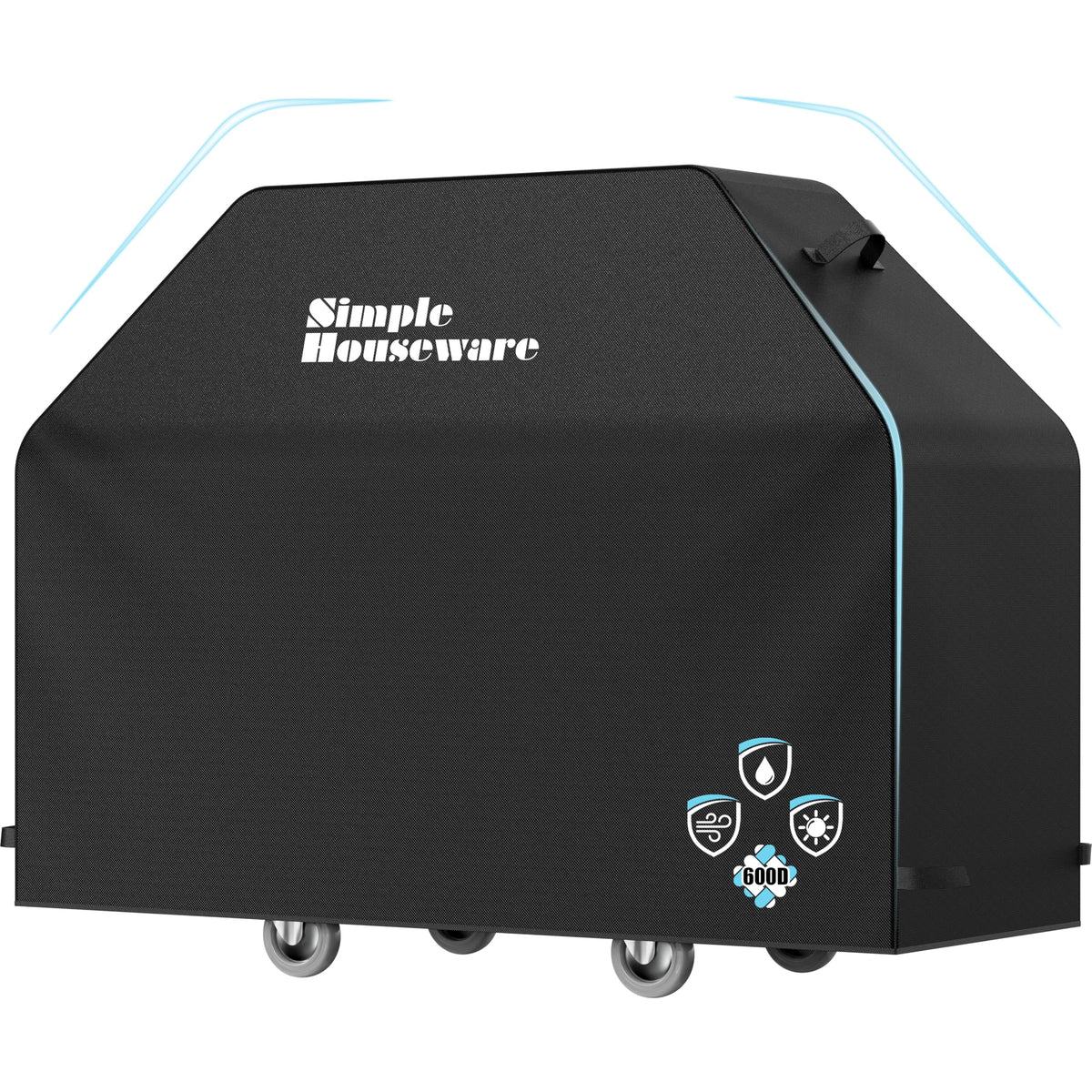 Simple Houseware 72in BBQ cover on grill, reliable outdoor protection