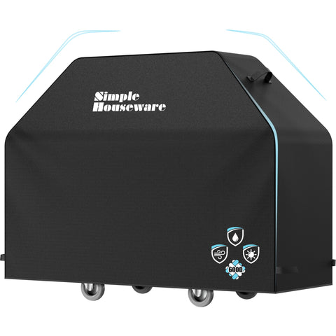 Simple Houseware 72in BBQ cover on grill, reliable outdoor protection