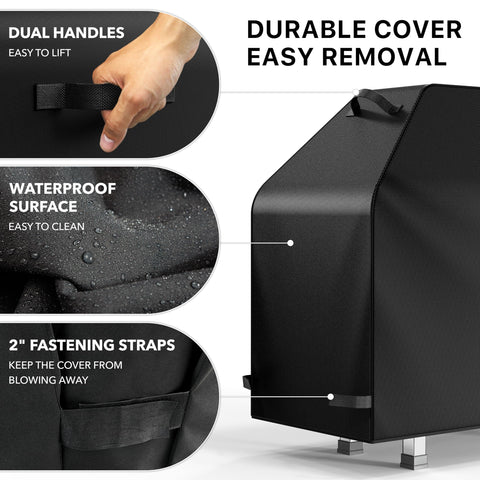 Simple Houseware grill cover with two side handles for easy removal.