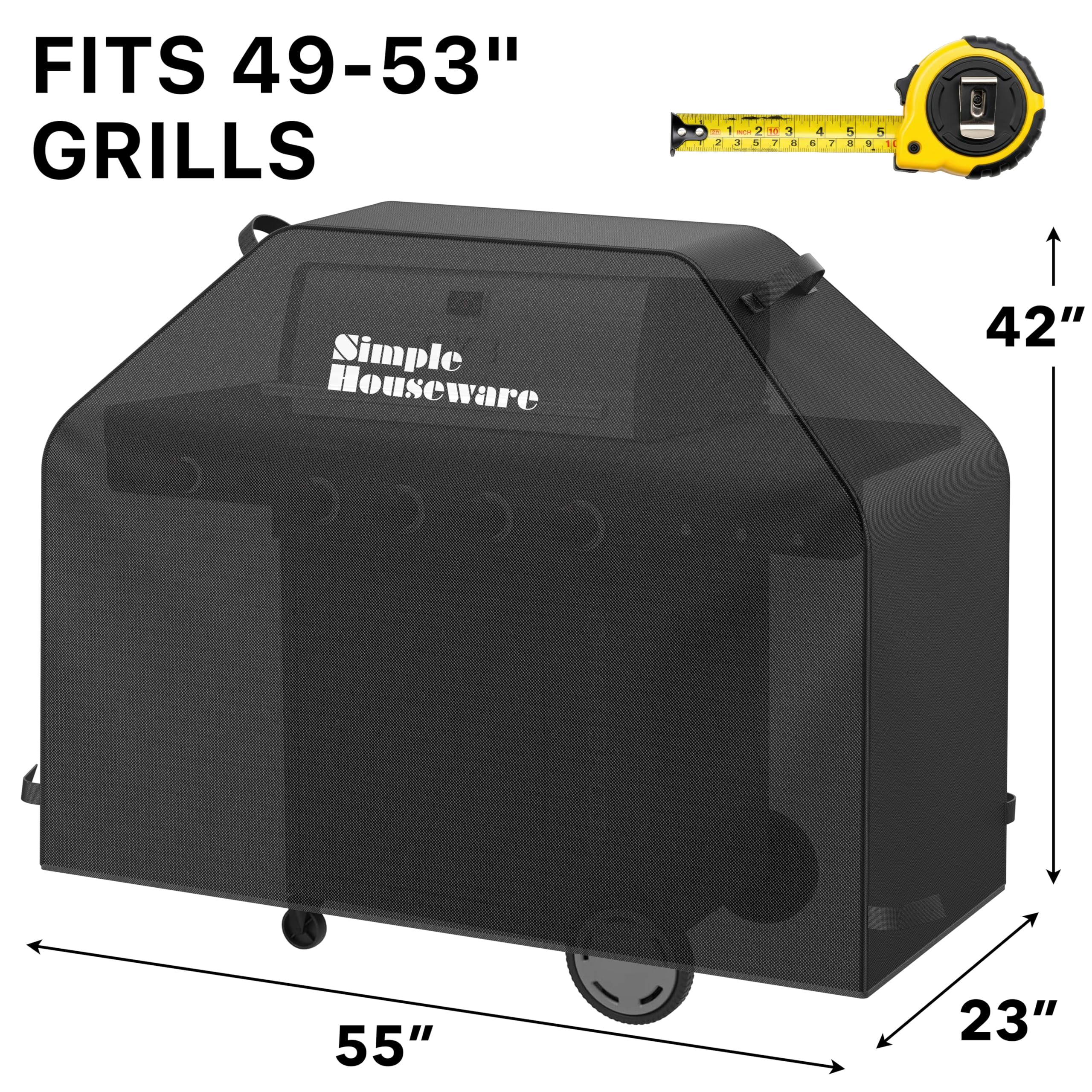Simple Houseware heavy-duty grill cover 600D polyester for lasting protection.