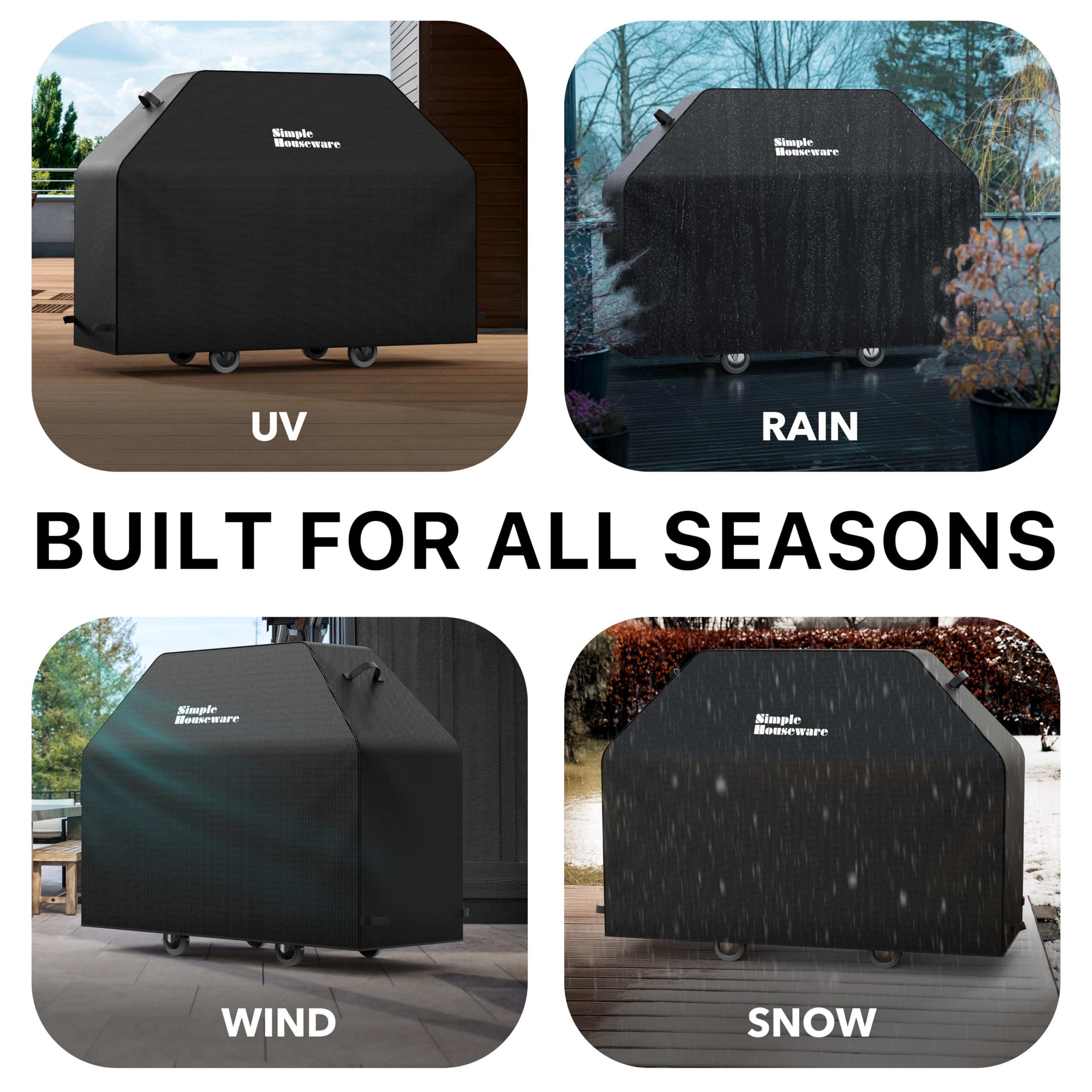 Simple Houseware secure strap system locks cover tight in windy weather