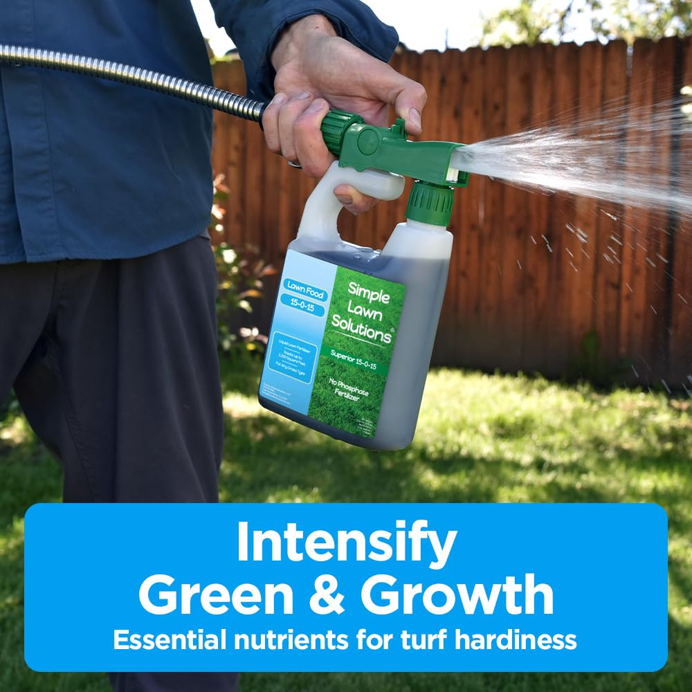 Simple Lawn Solutions 15-0-15 potassium boost strengthens stressed lawns