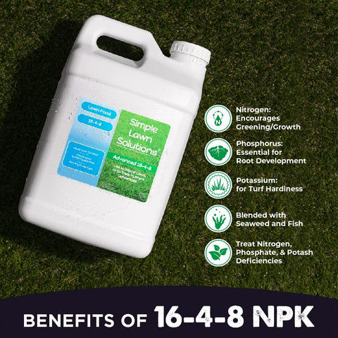 Simple Lawn Solutions 16-4-8 concentrated spray ideal for even application on big properties
