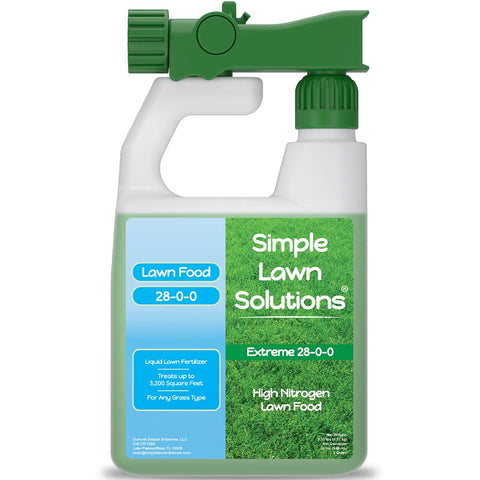 Simple Lawn Solutions 28-0-0 bottle sprayer enables precise lawn application.
