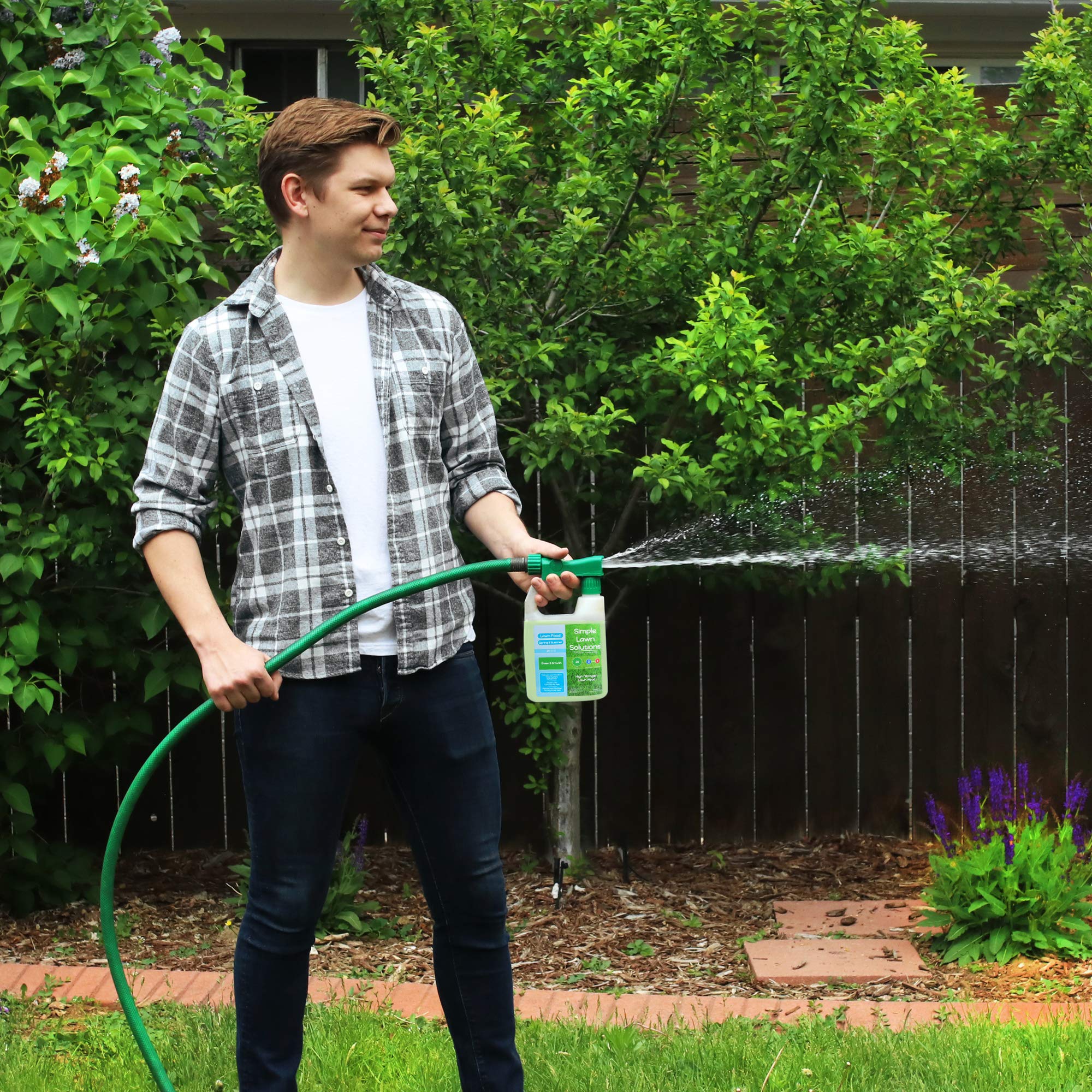 Simple Lawn Solutions 28-0-0 nitrogen color response signals deficiency.