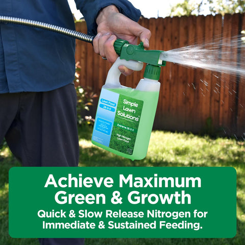 Simple Lawn Solutions 28-0-0 quick-release nitrogen for fast greening.