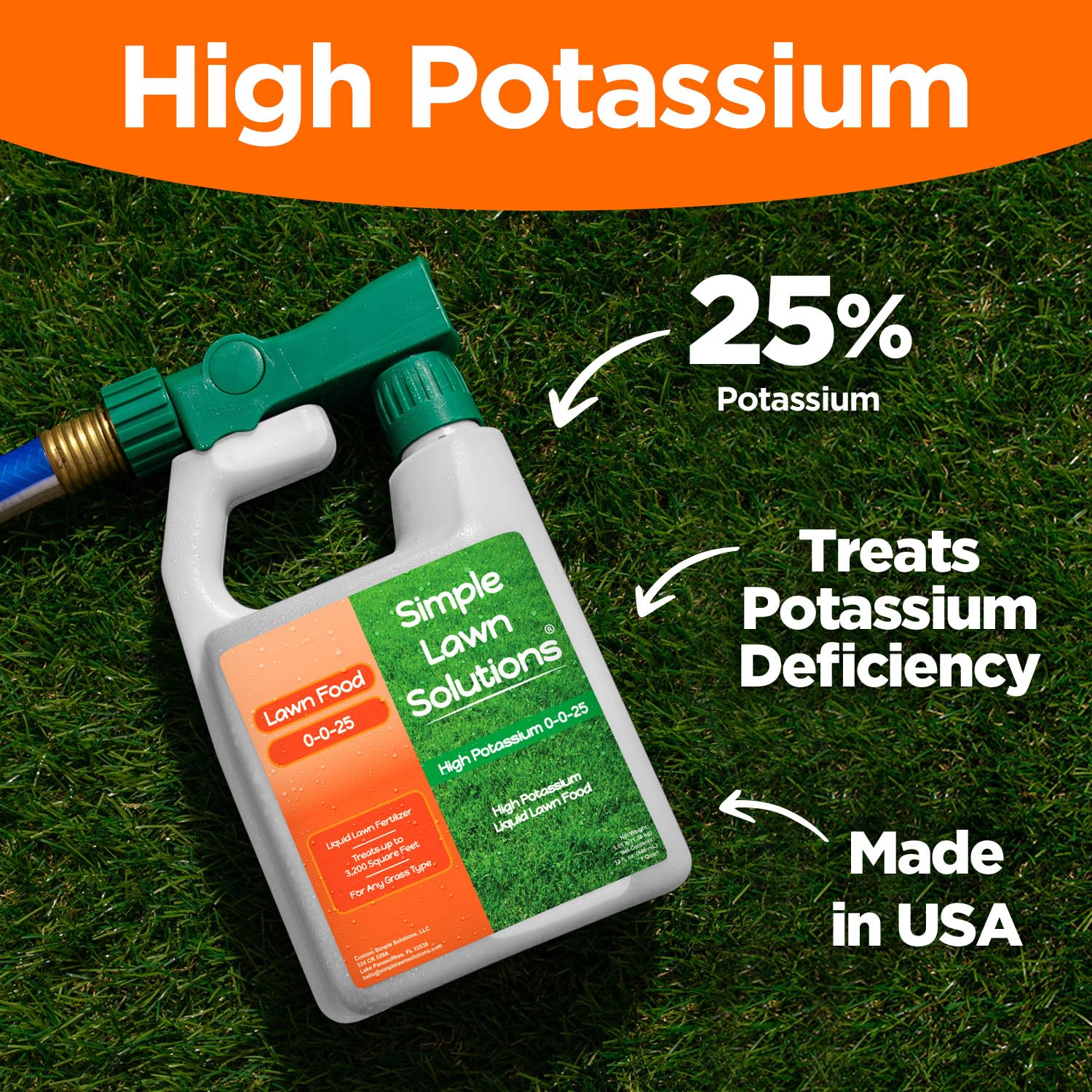 All grass types compatibility demonstrated by Simple Lawn Solutions 0-0-25