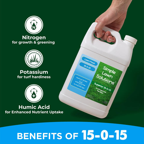 Simple Lawn Solutions works on all grass types for versatile use.
