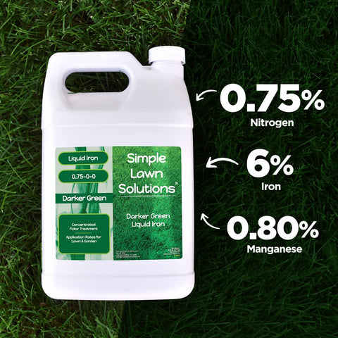Concentrated liquid iron formula for deep turf color and vigor.