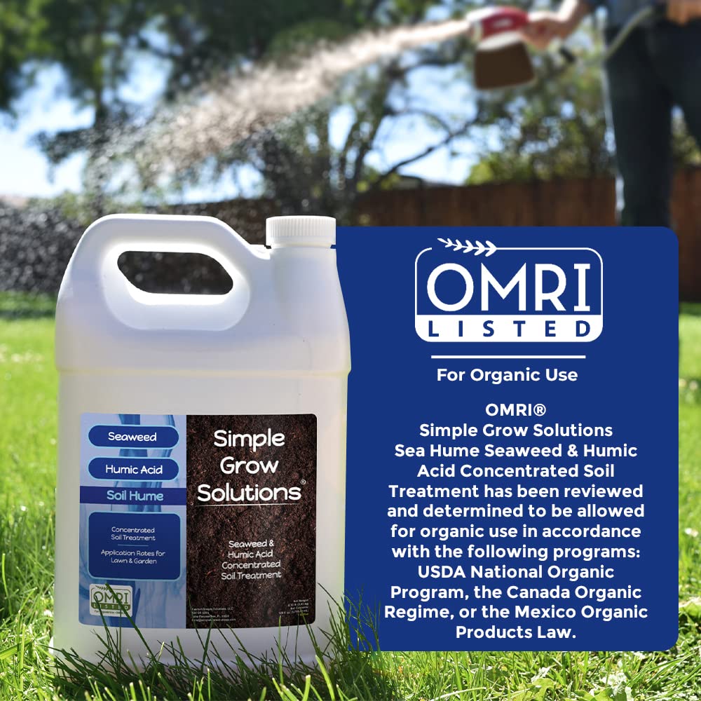 Garden use of Simple Lawn Solutions seaweed humic blend improves soil vitality.
