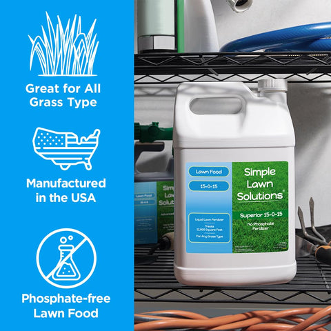 Simple Lawn Solutions humic acid and seaweed boost soil vitality.