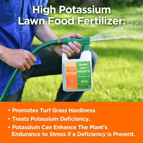 Lawn area being treated with Simple Lawn Solutions 0-0-25 application