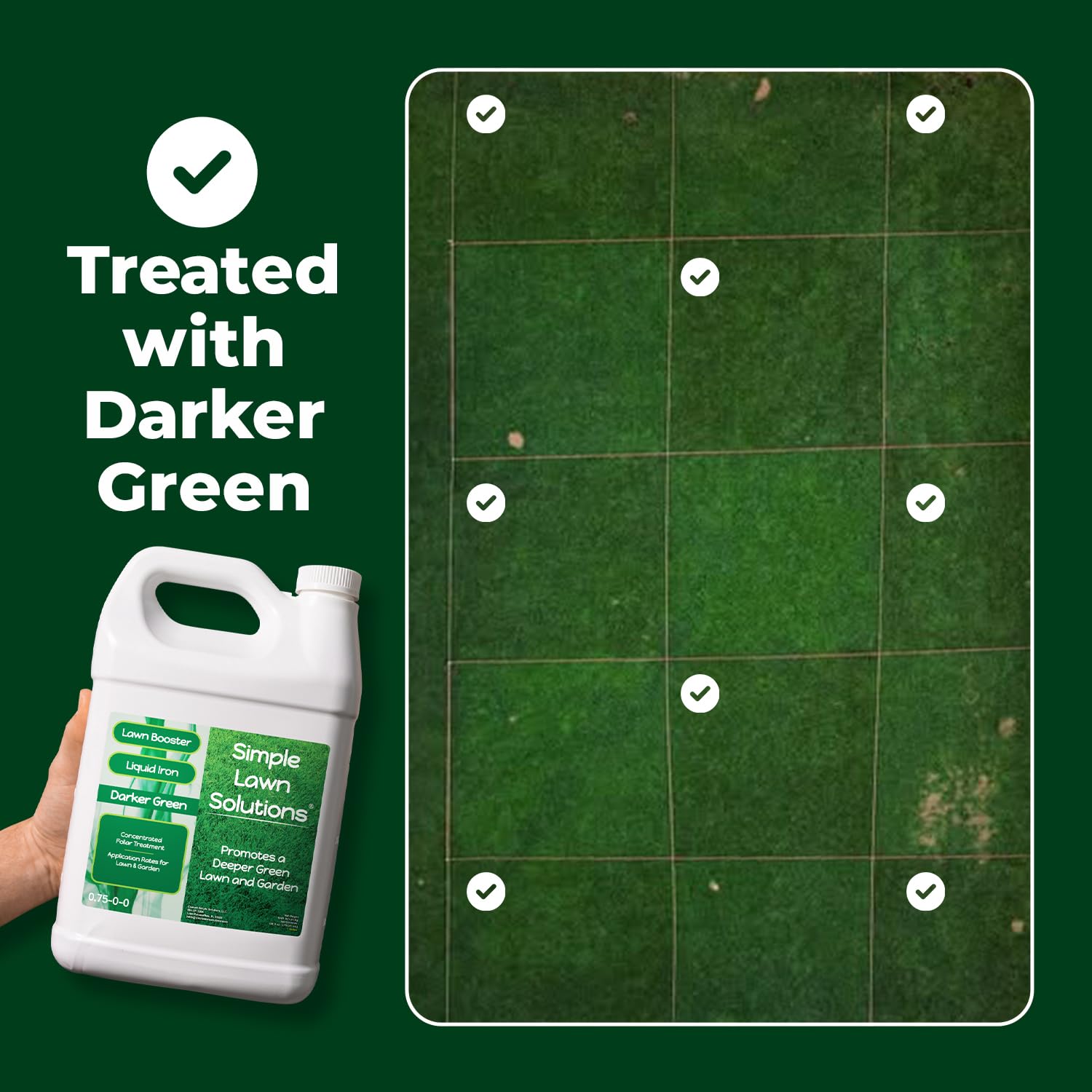 Lawn color boost application showing vibrant turf growth.
