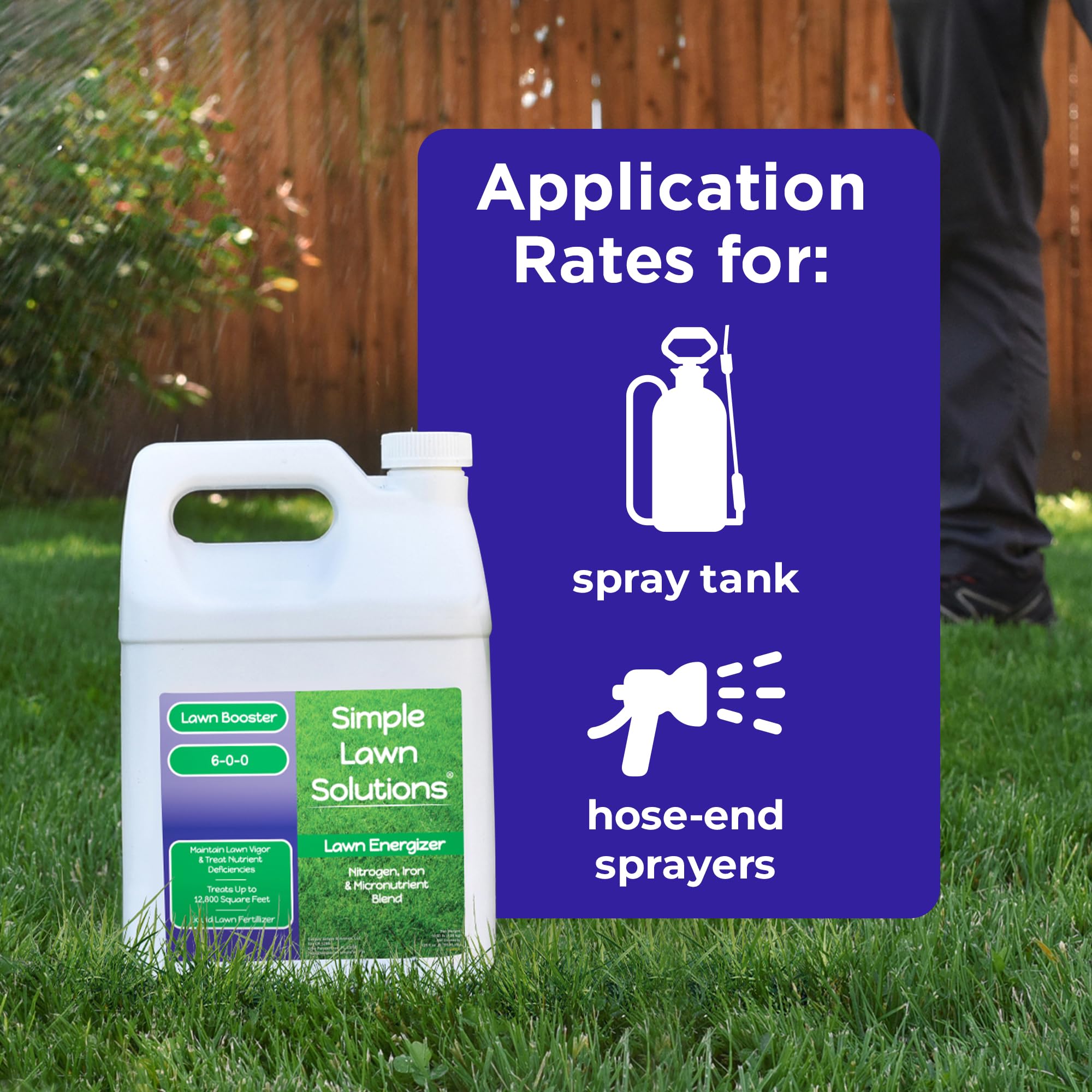 Iron and nitrogen nutrient mix in Lawn Energizer supports chlorophyll production.