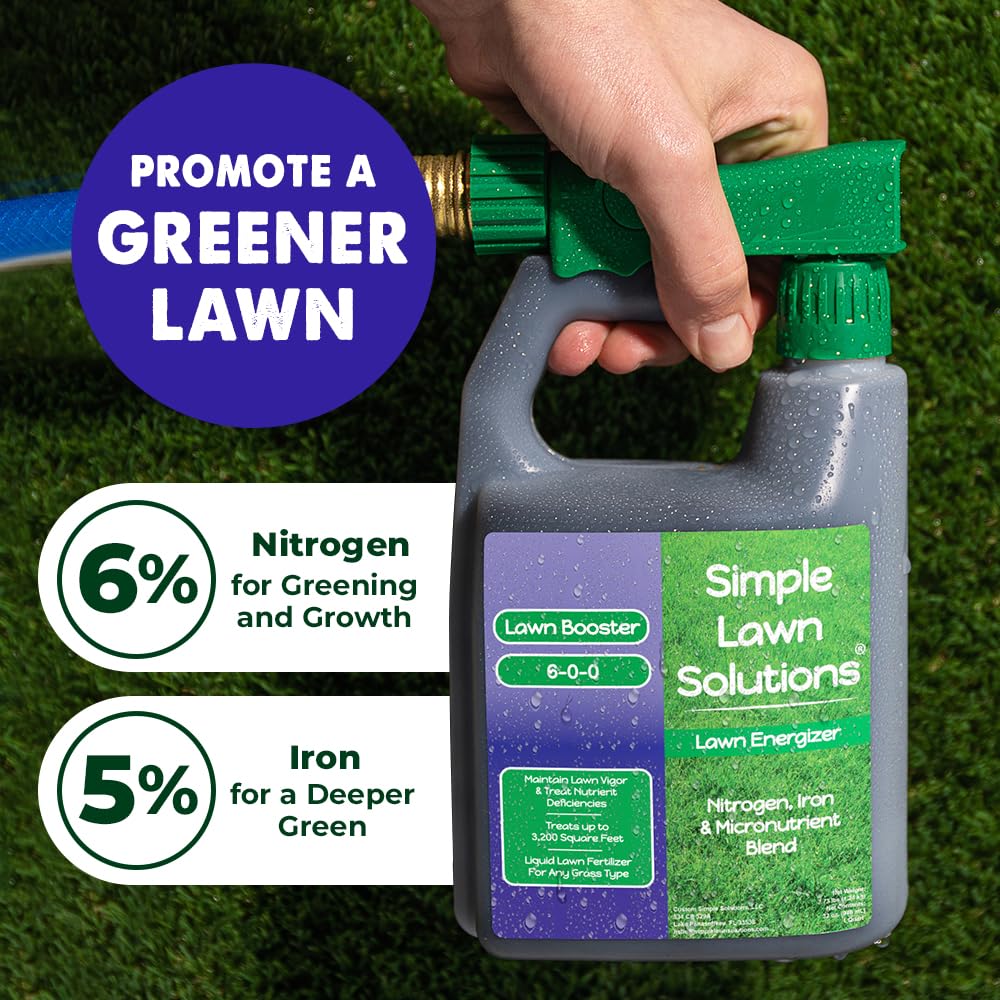 Lawn Energizer spray head in action on a lush lawn