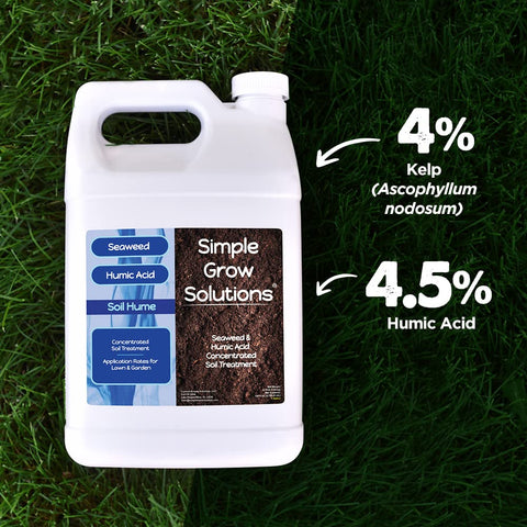 Lawn application with Simple Lawn Solutions seaweed humic blend using a sprayer.