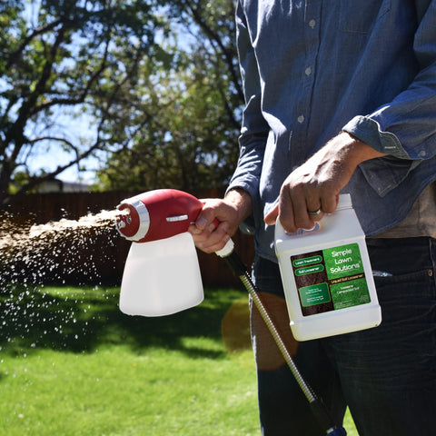 Pouring Liquid Soil Loosener to improve water infiltration
