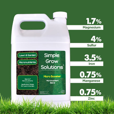 Simple Lawn Solutions Micro Booster supports green color across grass varieties.