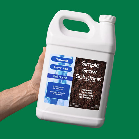 One-gallon container from Simple Lawn Solutions ready for extended lawn care.