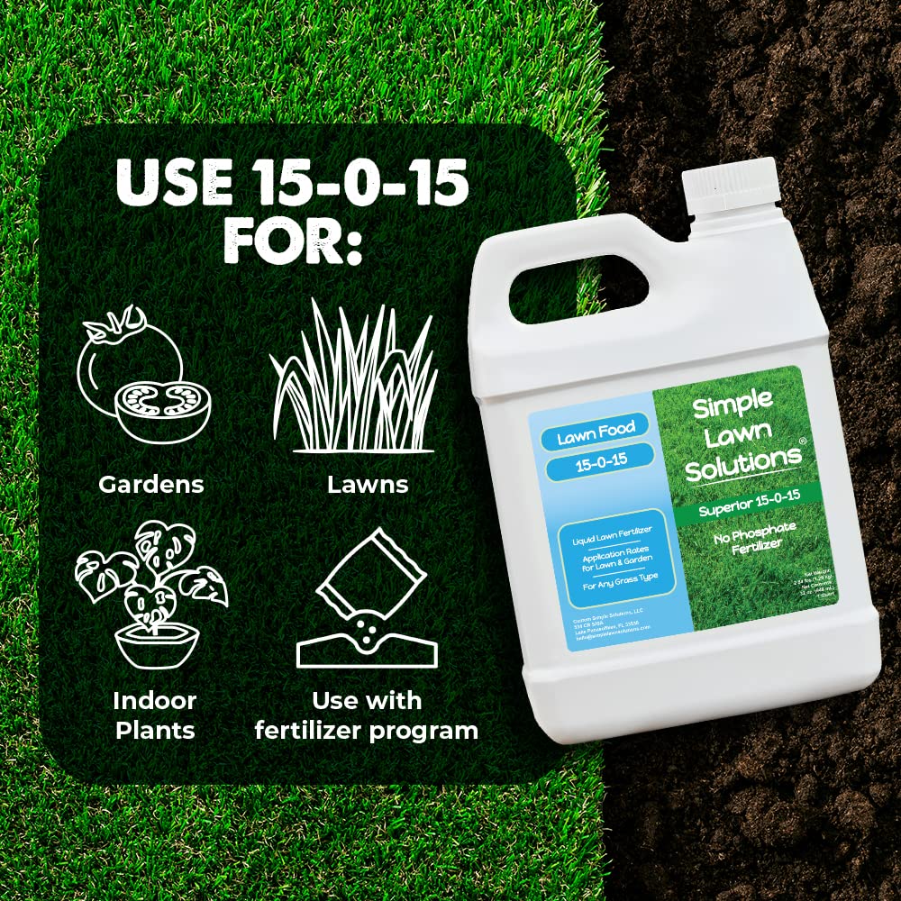 Simple Lawn Solutions phosphorus-free formula for phosphorus-sensitive soils.