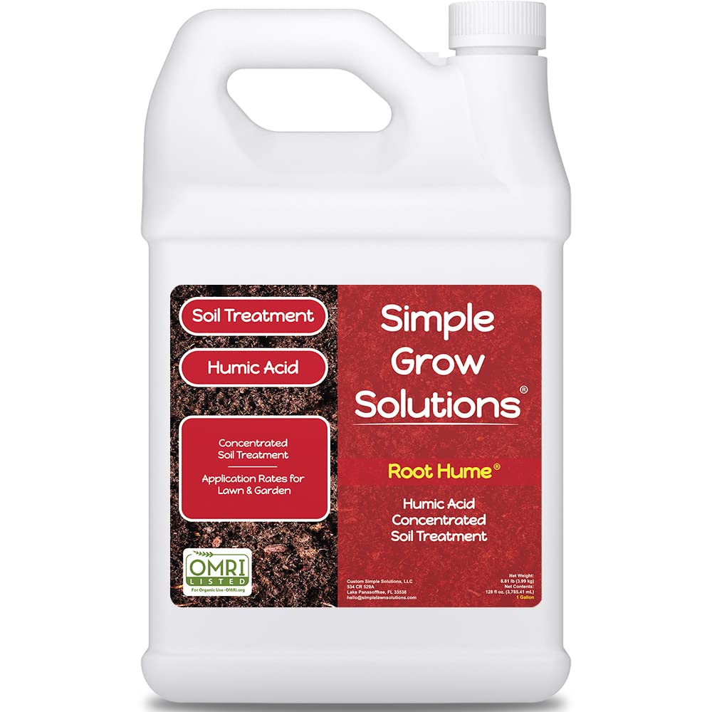 Simple Lawn Solutions Root Hume bottle shown as a concentrated soil conditioner.