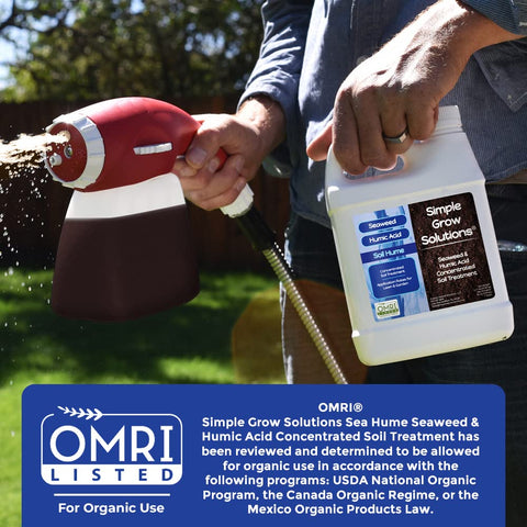 Seaweed liquid pour by Simple Lawn Solutions covers lawns for even distribution and nutrient boost.