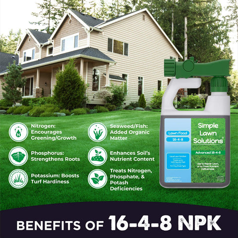 Simple Lawn Solutions spray nozzle in use for easy, even lawn feeding.