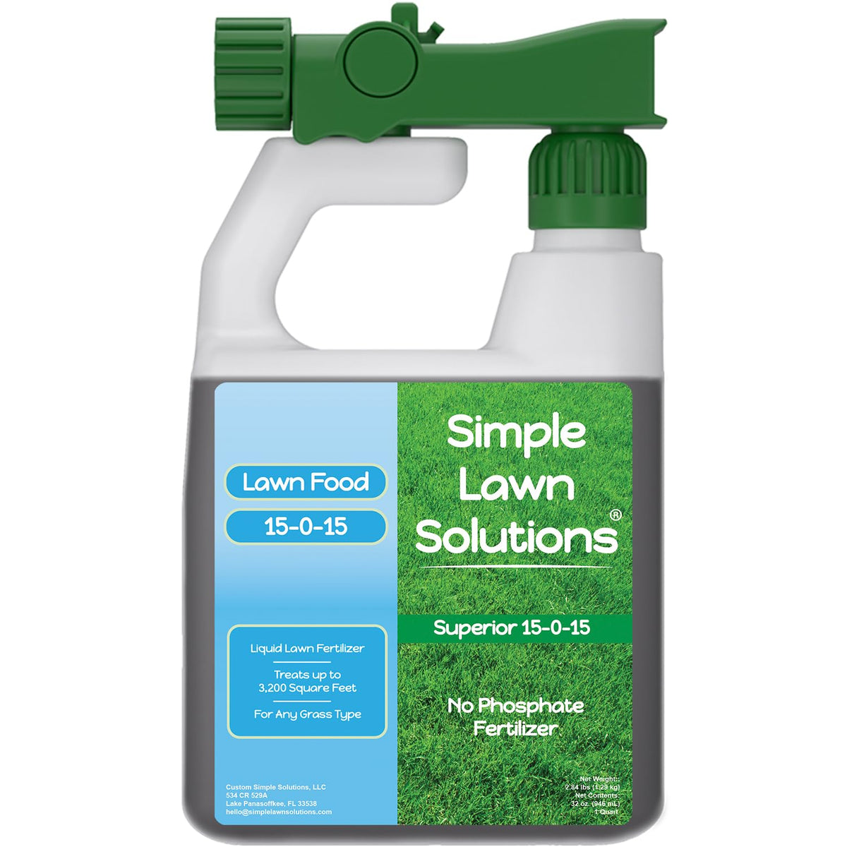 Simple Lawn Solutions superior 15-0-15 bottle sprayer for even application