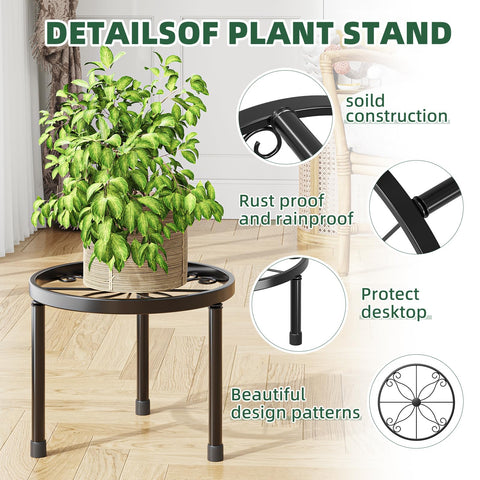 Simple Trending guard-rails plant stand prevents pots from slipping.