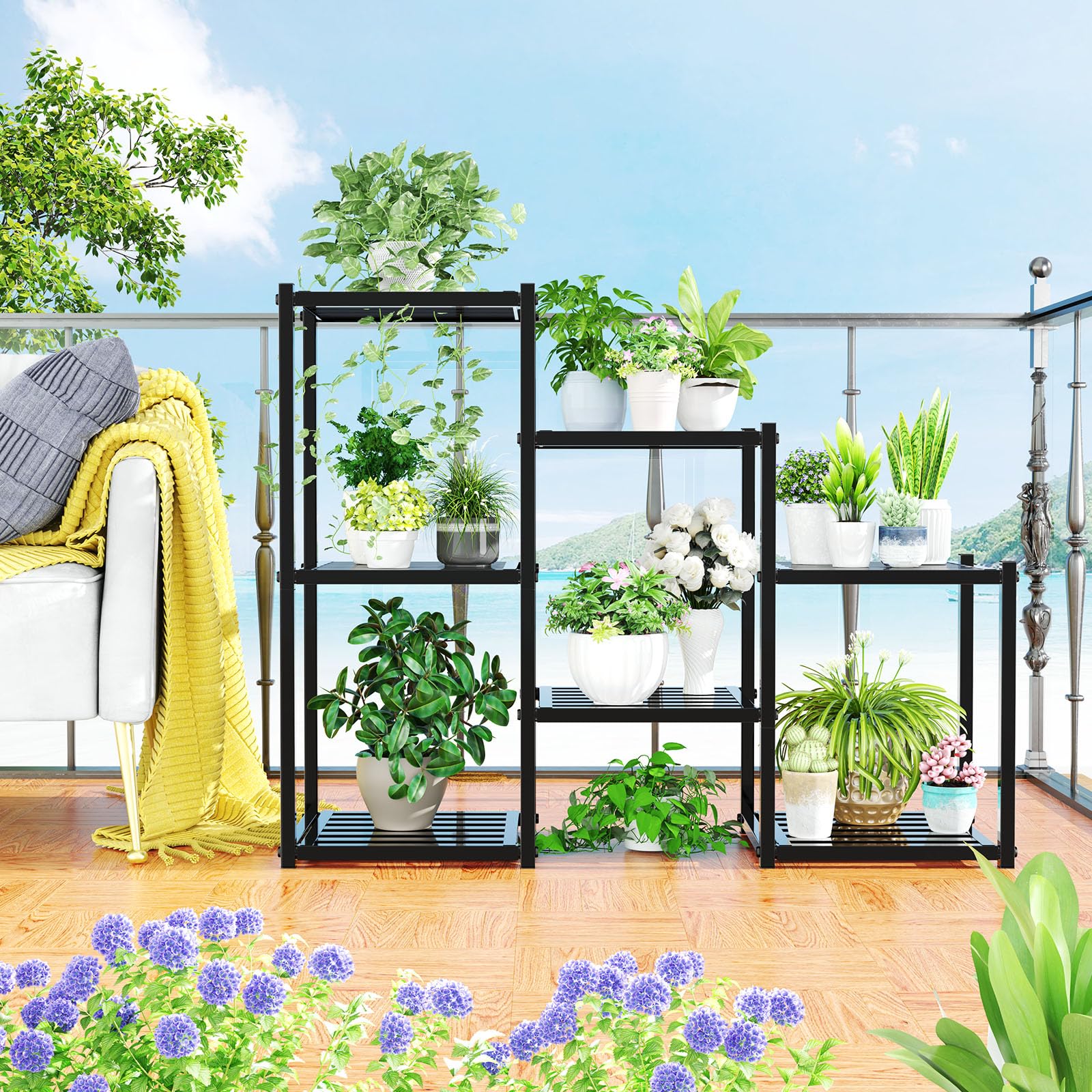 Simple Trending 7 tier shelf helps organize plant collection with easy access