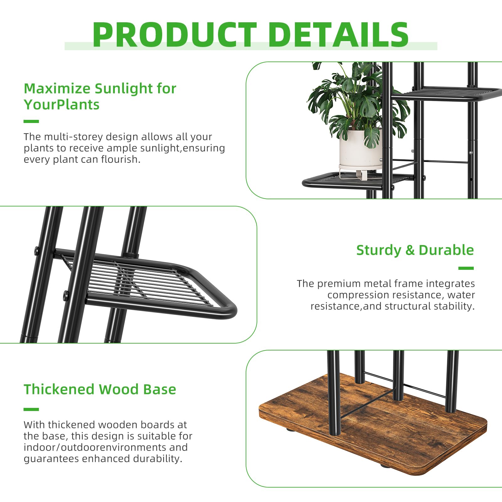 Waterproof 10x8 tray on Simple Trending plant stand for pots and small items